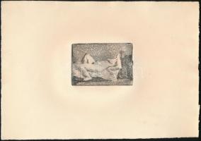 Jelzés nélkül: Aktok, 4 db. Rézkarc, papír, 7,5×10,5 cm