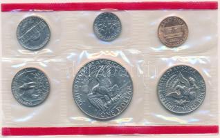 Amerikai Egyesült Államok 1973D 1c-1$ (6xklf) forgalmi sor lezárt fóliatokban T:1 USA 1973D 1 Cent -...