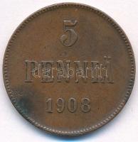 Finnország 1908. 5p Cu "II. Miklós" T:2 ph.
Finland 1908. 5 Pennia Cu "Nicholas II&q...