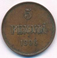 Finnország 1906. 5p Cu "II. Miklós" T:2 ph.
Finland 1906. 5 Pennia Cu "Nicholas II&q...
