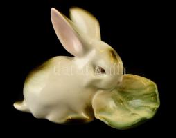 Zsolnay nyuszi, kézzel festett, hibátlan, jelzett m: 6 cm