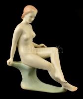 Aquincumi ülő akt, kézzel festett, jelzett,hibátlan, m: 21 cm