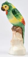 Herendi papagáj, kézzel festett, jelzett, egy apró lepattanással, m: 11 cm
