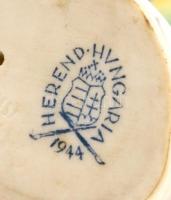 Herendi papagáj,  kézzel festett, jelzett, egy apró lepattanással, m: 11 cm