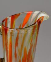 Üveg kiöntő, többszínű, formába öntött. Hibátlan 21 cm