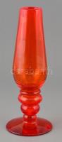 Narancsszín szakított üveg váza. Hibátlan 29 cm