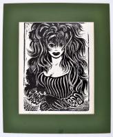 Bortnyik Sándor (1893-1976): nő sörénnyel, nyomat, utólagos jelzéssel, paszpartuban, 28×22 cm