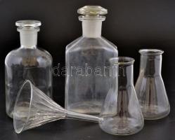 2 db patika üveg és 2 db laboratóriumi üveg, m:10-14 cm