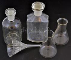 2 db patika üveg és 2 db laboratóriumi üveg, m:10-14 cm