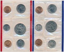 Amerikai Egyesült Államok 1985D 1c-1/2$ (5xklf) + "Denver zseton + 1985P 1c-1/2$ (5xklf) + &quo...