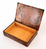 Iparművész réz íróasztal készlet, összesen: 7 db, 4×5-32×11 cm