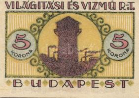 Budapest 1920. "Világítási és Vízmű Rt." 1K, 2K, 5K, 3klf db T:I,I-