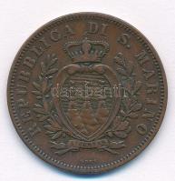 San Marino 1893R 10c Cu T:2 
San Marino 1893R 10 Centesimi Cu C:XF 
Krause KM#2