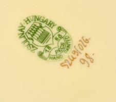 Zsolnay pillangó mintás kaspó. Kézzel festett, jelzett, hibátlan d:13 cm, m:7 cm