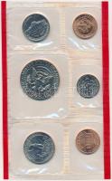 Amerikai Egyesült Államok 1987D 1c-1/2$ (6db, 5xklf) + "Denver" zseton forgalmi sor fóliat...