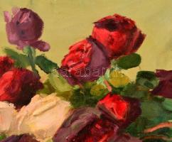 Csapó Jenő (1875-1954): Virágcsendélet. Olaj, vászon, jelzett, keretben, 60×50 cm