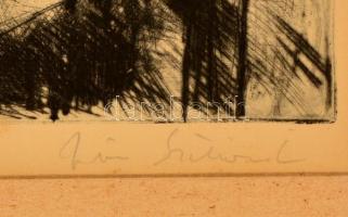 Iván Szilárd (1912-1988): Anya. Rézkarc, papír, jelzett, keretben, 35×26 cm