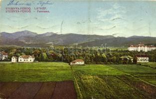 1919 Stubnyafürdő, Túróchévíz, Stubnianske Teplice, Turcianske Teplice; látkép, nyaralók / Panorama / general view, villas (Rb)