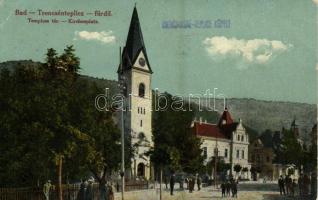 Trencsénteplic, Trencianske Teplice; Templom tér. Wetheim Zsigmond kiadása / Kirchenplatz / Church Square (EK)