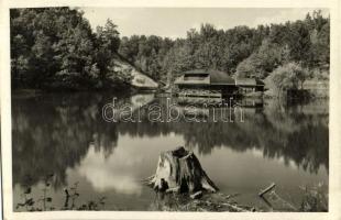 1941 Szovátafürdő, Sovata Baia; Medve-tó. Körtesi K. fényképész felvétele és kiadása / lake / Lacul Ursu