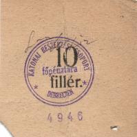 Debrecen 1918. 10f, 30f, 40f "Katonai Beszerzési Csoport főpénztára" számozással, ill. aláírással, Adamovszky nem említi T:III