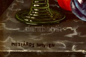 Mészáros Vivien. (1966-): Csendélet. Olaj, fatábla. Jelzett,  20x25 cm