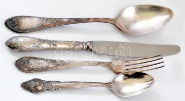 6 személyes ezüstözött étkészlet dobozában