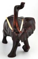 Afrikai elefánt szobor. Faragott fa. m:25 cm