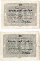1849. 30kr (2x) Kossuth bankó T:III,III- Adamo G103