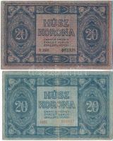1919. július 15. 20K + 1919. augusztus 9. 20K T:III,III-