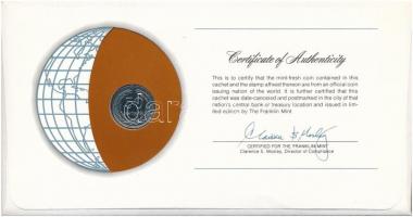 Salvador 1977. 50c "Nemzetek pénzérméi" felbélyegzett borítékban, bélyegzéssel T:1 Salvado...