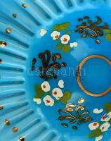 Kézzel festett üveg tálka. d: 18 cm. Hibátlan