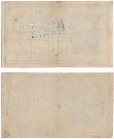 1918. 25K (2x) egyik felülbélyegzett, sima hátlappal, a másik hullámos hátlappal T:III