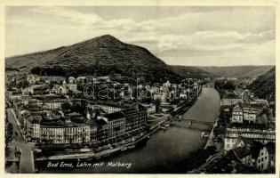 1935 Bad Ems, Lahn mit Malberg / general view, river, mountain (fa)