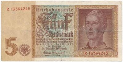 Német Harmadik Birodalom 1942. 5M T:III- 
German Third Reich 1942. 5 Mark C:VG
Krause 186.a