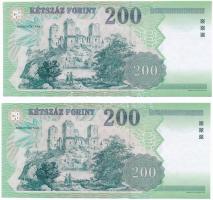 2006. 200Ft "FA" (2x) sorszámkövetők T:I