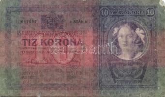 1902-13. 10K, 20K, 1000K "Bács-Bodrog megyei..." ellenbélyegzőkkel T:III,III/IV