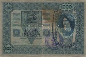 1902-13. 10K, 20K, 1000K "Bács-Bodrog megyei..." ellenbélyegzőkkel T:III,III/IV