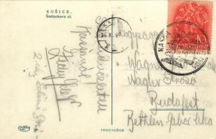 Kassa, Kosice; Stefánikova ul. / Stefánik utca, Színház, Székesegyház, villamos, üzletek / street vi...