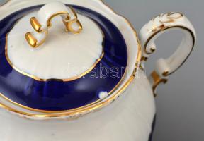 Zsolnay Pompadour mintás mokkás készlet, matricás, jelzett, hiányos, lepattanással