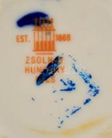 Zsolnay Pompadour mintás mokkás készlet, matricás, jelzett, hiányos, lepattanással