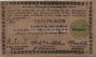 Fülöp szigetek/japán megszállás/gerilla kiadások 1941-45. 1P (2 klf), 10P, 20P (2klf) T:II,II/III Ös...