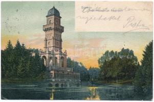 1904 Bremen, Aussichtsthurm im Burgerpark / park, observation tower (wet corner)