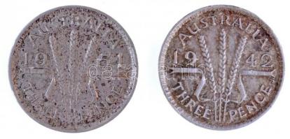 Ausztrália 1942. 3p Ag "VI. György" + 1951. 3p Ag "VI. György" T:2
Australia 19...