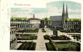 1904 Dresden, Zwinger / garden, church
