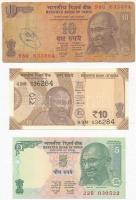 India 1996. 10R + 2002. 5R + 2018. 10R T:I,III- India 1996. 10 Rupees + 2002. 5 Rupees + 2018. 10 Rupees C:UNC,VG