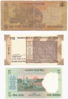 India 1996. 10R + 2002. 5R + 2018. 10R T:I,III-
India 1996. 10 Rupees + 2002. 5 Rupees + 2018. 10 R...