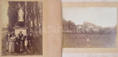 cca 1890-1900 2 db nagyméretű fotó kartonon, az egyiken azonosítatlan településsel, az egyik sérült kartonnal, 12x16 cm és 16x12 cm.