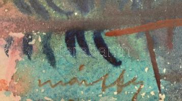 Márffy Ödön (1878-1959): Dombos táj. Akvarell, papír, jelzett, üvegezett keretben, 28×38 cm