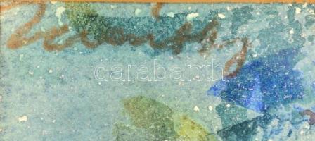 Márffy Ödön (1878-1959): Dombos táj. Akvarell, papír, jelzett, üvegezett keretben, 28×38 cm